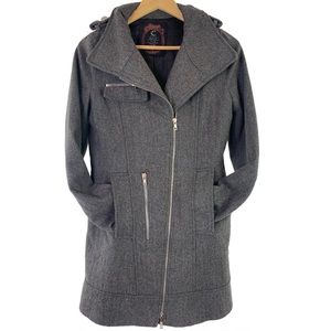 C Luce Inc Gray Moto Coat Jacket S